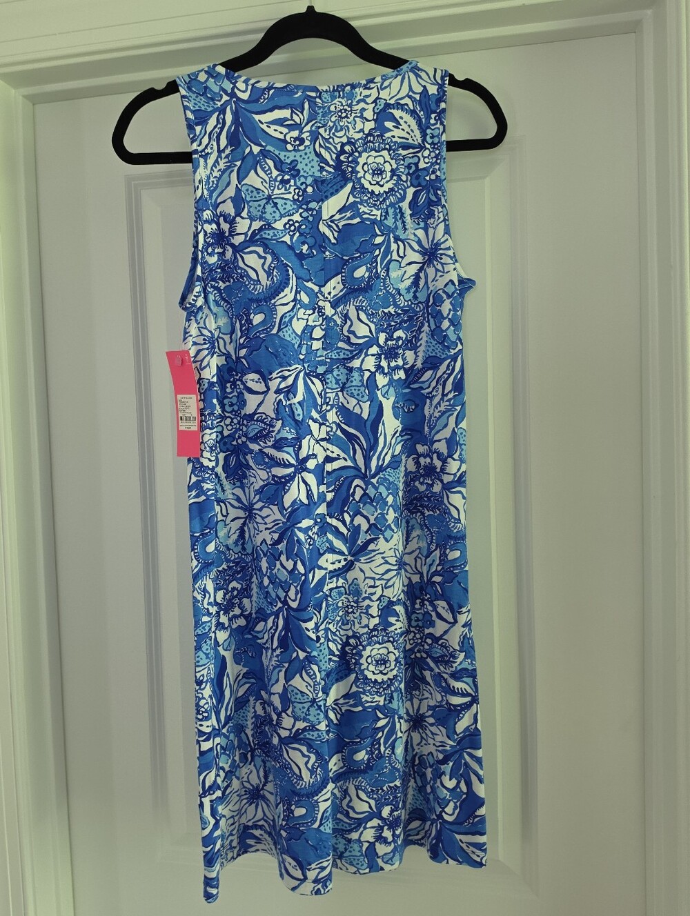 NWT Lilly Pulitzer Blue and White Floral Sleeveless Dress - Picture 6 of 9